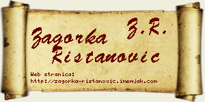 Zagorka Ristanović vizit kartica